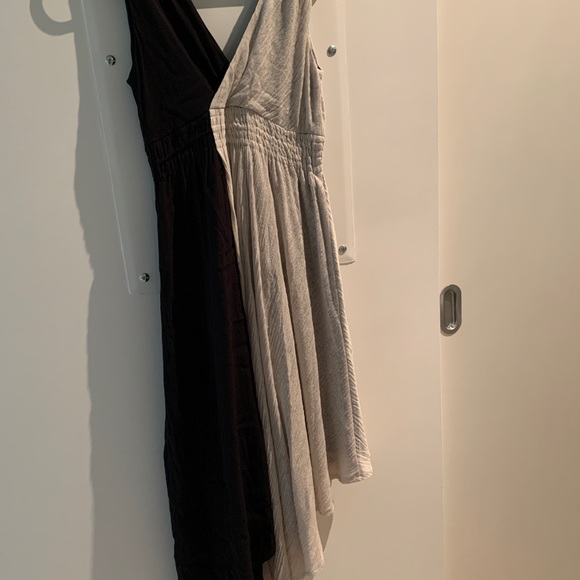 Anthropologie Maeve Black and Cream Asymmetrical hem Dress in XS - Picture 2 of 7